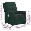 vidaXL Fauteuil &eacute;lectrique de massage Vert fonc&eacute; Tissu