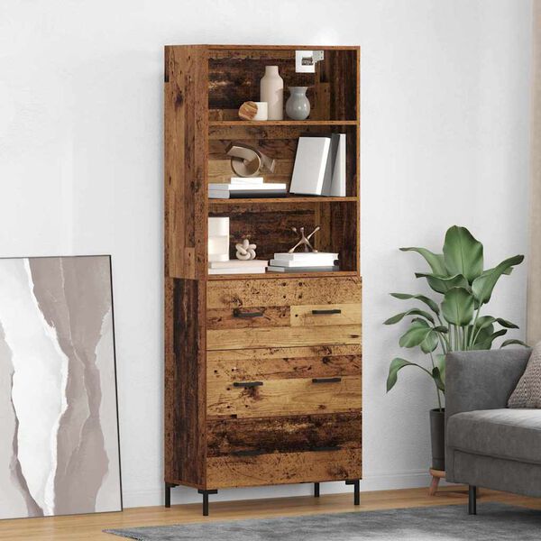 vidaXL Haut Armoire Bois ancien 69,5 x 34 x 180 cm Bois d'ing&eacute;nierie