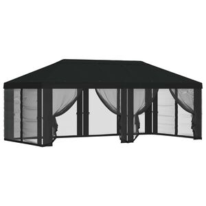 vidaXL Housse de tonnelle avec murs lat&eacute;raux Noir 600,5 x 300,5 cm