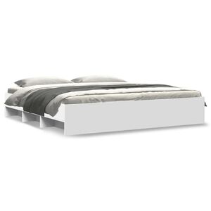 vidaXL Cadre de lit sans matelas blanc 200x200 cm bois d'ing&eacute;nierie