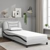 vidaXL Cadre de lit sans matelas Hvar blanc et noir 80x200 cm similicuir