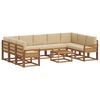 vidaXL Ensemble de canap&eacute;s d'ext&eacute;rieur 10 pcs Naturel et Beige