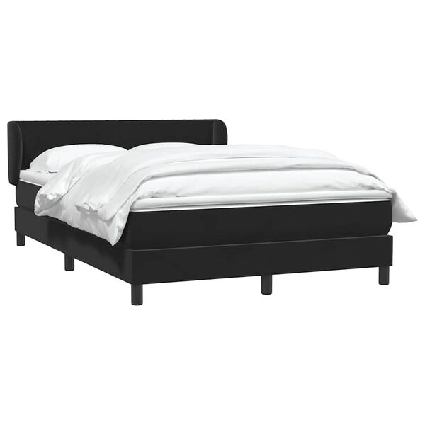 vidaXL Sommier &agrave; lattes de lit avec matelas noir 160x210 cm velours