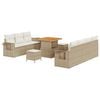 vidaXL Ensemble de canap&eacute; de jardin 10 pc Beige polyrotin