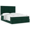 vidaXL Cadre de lit ottoman avec matelas vert fonc&eacute; 140x200 cm velours