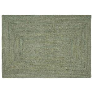 vidaXL Tapis de zone Vert olive 140 x 200 cm Jute