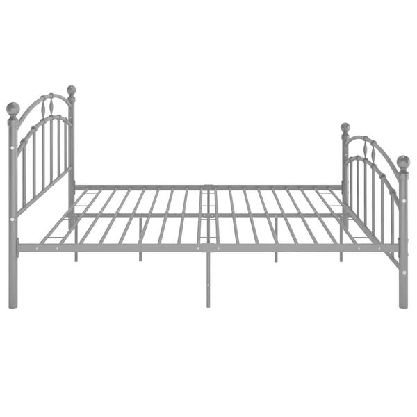 vidaXL Cadre de lit sans matelas gris m&eacute;tal 160x200 cm