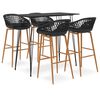 vidaXL Ensemble de bar 5 pcs Noir