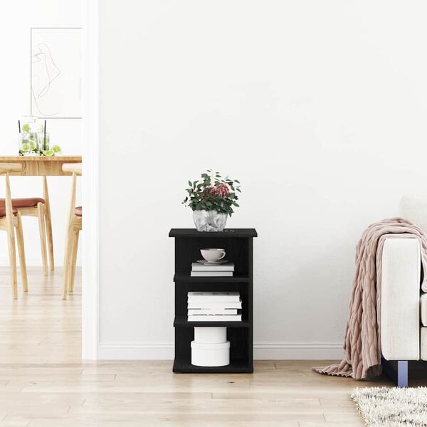 vidaXL Meuble d'appoint Ch&ecirc;ne noir 35 x 35 x 55 cm Bois d'ing&eacute;nierie