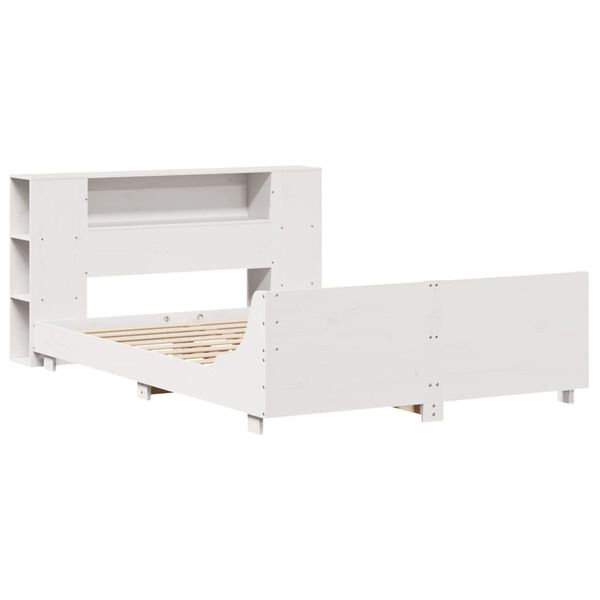vidaXL Cadre de lit sans matelas blanc 160x200 cm bois de pin massif