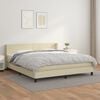 vidaXL Sommier &agrave; lattes de lit avec matelas Cr&egrave;me 180x200cm Similicuir