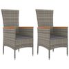 vidaXL Chaises de jardin avec coussins lot de 2 R&eacute;sine tress&eacute;e Gris