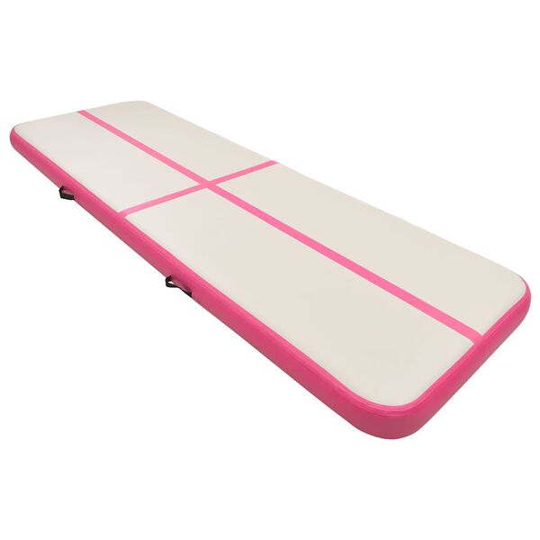 vidaXL Tapis gonflable de gymnastique avec pompe 500x100x15cm PVC Rose