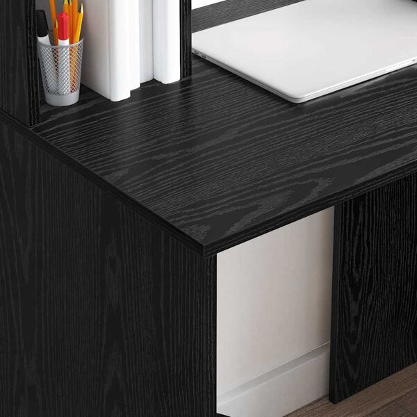 vidaXL Bureau Chêne noir 91 x 50 x 149 cm Bois d'ingénierie