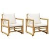 vidaXL Chaises de jardin lot de 2 avec coussins et oreillers Bambou