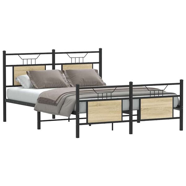 vidaXL Cadre de lit sans matelas ch&ecirc;ne sonoma 140x200 cm