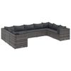vidaXL Salon de jardin 9 pcs avec coussins Gris R&eacute;sine tress&eacute;e