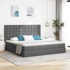 vidaXL Lit avec rangement et LED Gris fonc&eacute; 200 x 200 cm Polyester