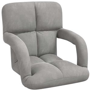 vidaXL Fauteuil de sol Gris clair 58 x 62 x 58 cm Velours