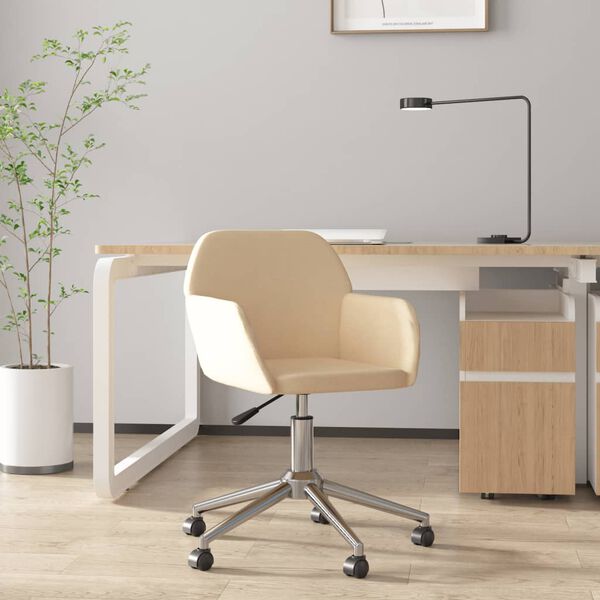vidaXL Chaise pivotante de bureau Crème Tissu