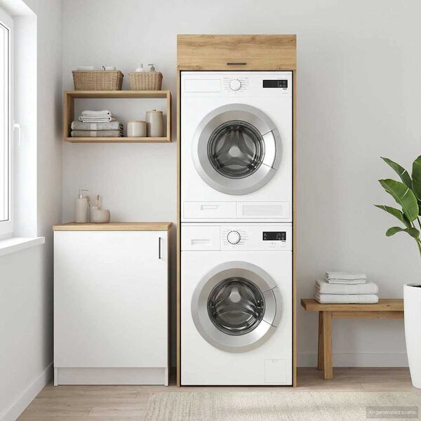 vidaXL Armoire pour machine &agrave; laver Ch&ecirc;ne artisanal 67,5 x 68 x 200 cm