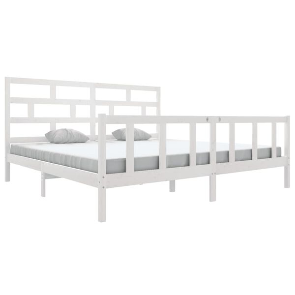 vidaXL Cadre de lit sans matelas blanc bois massif 200x200 cm