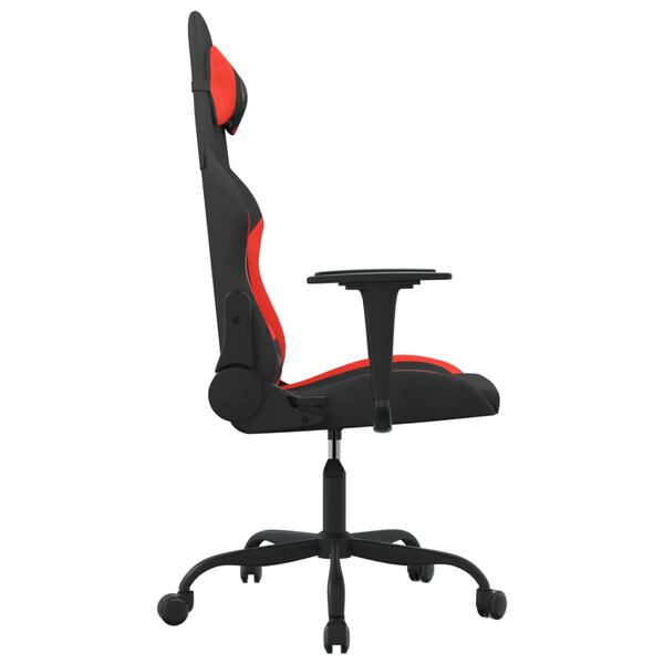 vidaXL Chaise de jeu Noir et rouge Tissu