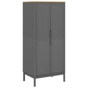 vidaXL Garde-robe FLORO gris 77x53x171 cm bois massif de pin