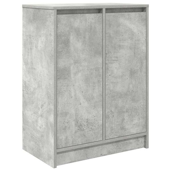 vidaXL Armoire &agrave; chaussures gris b&eacute;ton 57x34x76 cm bois d'ing&eacute;nierie