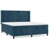 vidaXL Sommier &agrave; lattes de lit et matelas Bleu fonc&eacute; 160x200cm Velours