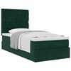 vidaXL Cadre de lit ottoman avec matelas vert fonc&eacute; 90x190 cm velours