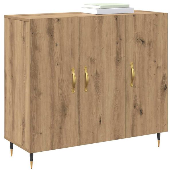 vidaXL Buffet Ch&ecirc;ne artisanal 90 x 34 x 80 cm Bois d'ing&eacute;nierie