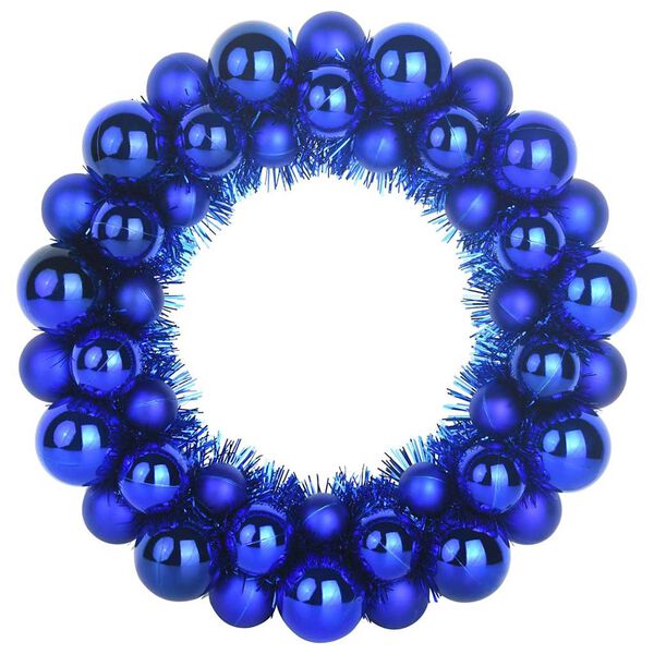 vidaXL Couronnes de Boules de Noël 2 pcs Bleu 33 x 33 x 7 cm