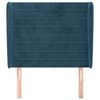 vidaXL T&ecirc;te de lit avec oreilles Bleu fonc&eacute; 93x23x118/128 cm Velours