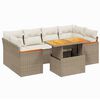 vidaXL Salon de jardin avec coussins 7 pcs beige r&eacute;sine tress&eacute;e