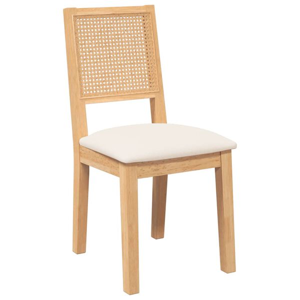 vidaXL Chaises à manger coussins 2 pcs bois massif caoutchouc