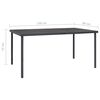 vidaXL Table à dîner d'extérieur Anthracite 150x90x74 cm Acier