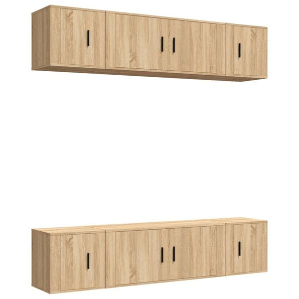vidaXL Ensemble de meubles TV 6 pcs Ch&ecirc;ne sonoma Bois d'ing&eacute;nierie