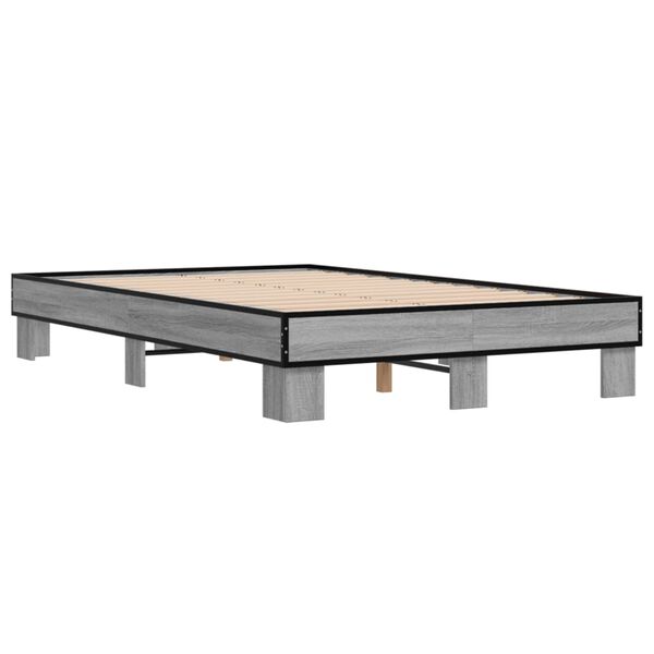 vidaXL Cadre de lit sans matelas sonoma gris 140x190 cm