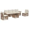 vidaXL Ensemble de canap&eacute; de jardin 7 pcs Beige polyrotin