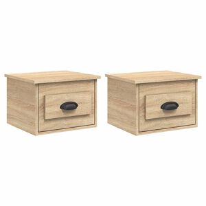 vidaXL Tables de chevet murales 2 pcs ch&ecirc;ne sonoma 41,5x36x28 cm
