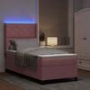 vidaXL Lit &agrave; ressorts avec matelas avec LED Rose 100 x 200 cm Velours