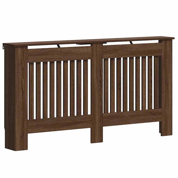 vidaXL Cache-Radiateur Chêne brun 152 x 19 x 81,5 cm Bois d'ingénierie