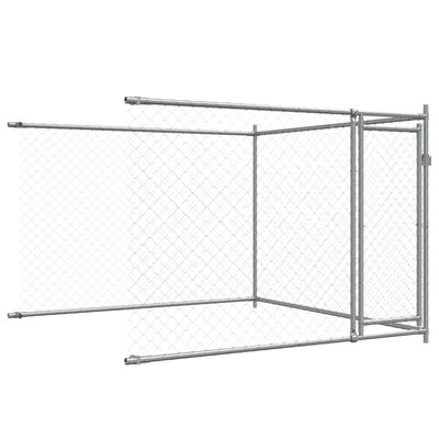 vidaXL Cage pour chien avec portes gris 6x2x1,5 m acier galvanisé