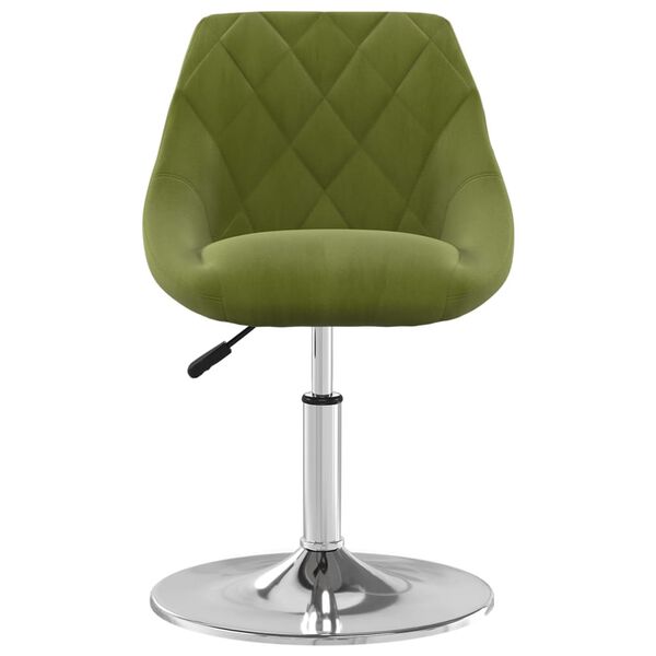 vidaXL Chaises pivotantes &agrave; manger lot de 2 vert clair velours