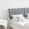 vidaXL T&ecirc;te de lit capitonn&eacute;e Gris clair 120 cm Pin massif