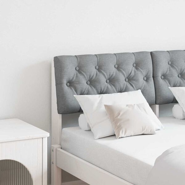 vidaXL T&ecirc;te de lit capitonn&eacute;e Gris clair 120 cm Pin massif