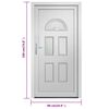 vidaXL Porte d'entr&eacute;e blanc 88x190 cm PVC
