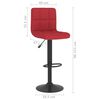 vidaXL Tabourets de bar lot de 2 rouge bordeaux tissu