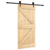vidaXL Porte coulissante Naturel et noir 95 x 210 cm